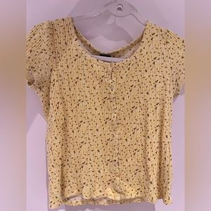 Yellow tight crop top